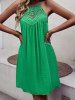 Swiss Dot Guipure Lace Panel Swing Mini Cami Tent Dress -  