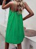 Swiss Dot Guipure Lace Panel Swing Mini Cami Tent Dress -  