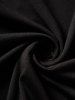 T-shirt Epaule Dénudée à Manches Courtes à Taille Empire à Lacets - Noir XL