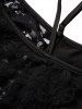Cold Shoulder Short Lace Sleeve Lace Up Empire Waist Skirted T Shirt -  