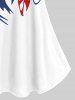 T-shirt Imprimé Drapeau Américain à Épaules Nues Grande Taille - Blanc 1X | US 14-16