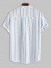 Cotton and Linen Textured Striped Weave Design Short Sleeves Popover Shirt -  