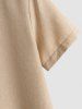 Notched V Neck Short Sleeves Pullover Shirt -  