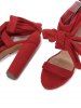 Platform Lace Up Chunky Heel Faux Suede Strappy Sandals -  
