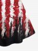 Gothic Distressed American Flag Print Crisscross Detail Sleeveless Dress -  