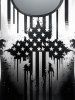 Gothic Distressed American Flag Print T-shirt -  