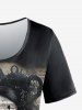 T-shirt Gothique Fille Graphique - Noir M | US 10