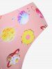 Bas de Bikini Planète Amusant Imprimé de Grande Taille - Rose clair L