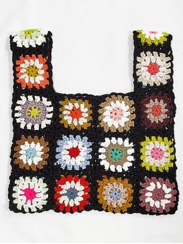 Flower Pattern Crochet Bag