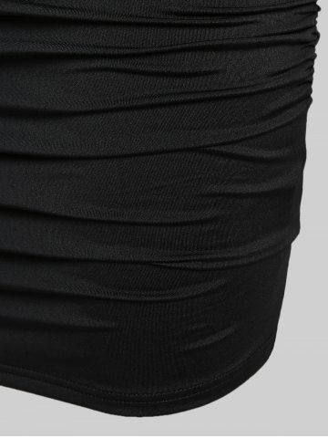 Plus Size Broderie Anglaise Ruffles Open Shoulder Bodycon Dress with Bowknot
