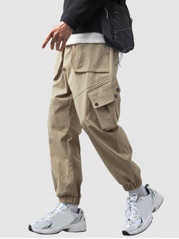 Stereoscopic Pockets Design Cargo Pants - LIGHT COFFEE - XS