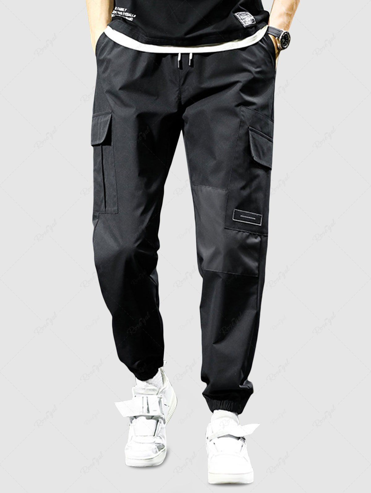Fashion Lapel Design Multi-pockets Design Beam Feet Cargo Pants  