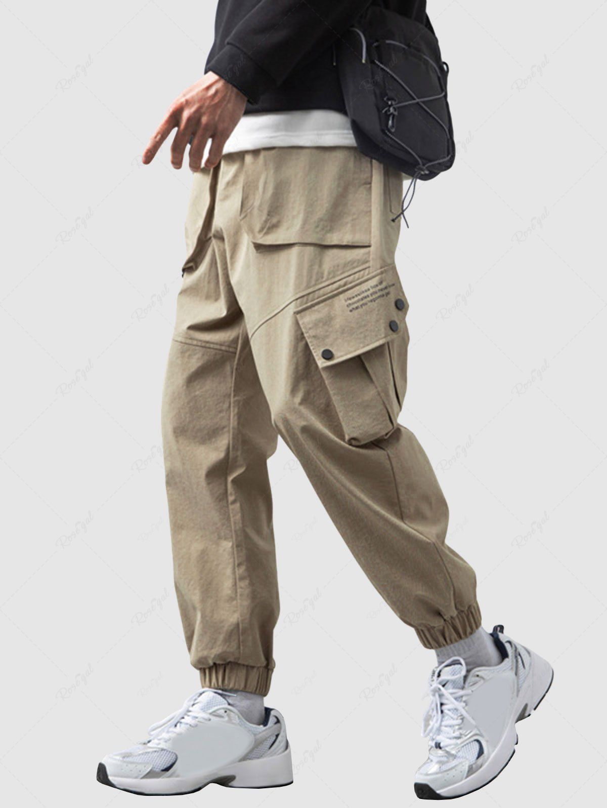 Shop Stereoscopic Pockets Design Cargo Pants  