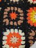 Flower Pattern Crochet Tote Bag -  