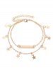 Beach Double Layer Star Charm Anklet -  