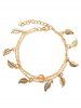 Beach Leaf Charm Double Layer Anklet -  