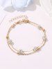 Beach Rhinestone Ball Double Layer Anklet -  