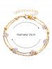 Beach Rhinestone Ball Double Layer Anklet -  