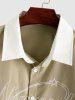 NEW YORK Embroidery Short Sleeves Colorblock Shirt -  