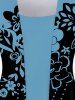Plus Size Floral Print 2 In 1 T-shirt -  