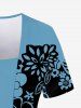 Plus Size Floral Print 2 In 1 T-shirt -  