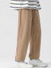 Drawstring Hem Corduroy Pants -  