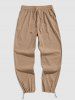 Drawstring Hem Corduroy Pants -  