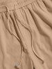 Drawstring Hem Corduroy Pants -  