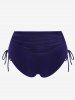 Plus Size Cinched Ruched Full Coverage Bikini Bottoms -  