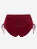 Plus Size Cinched Ruched Full Coverage Bikini Bottoms -  