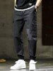 Lapel Design Multi-pockets Design Beam Feet Cargo Pants -  