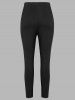Legging Moulant en Blocs de Couleurs à Coupe Haute de Grande Taille - Noir L | US 12