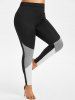 Plus Size Colorblock High Rise Skinny Leggings -  
