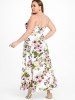 Plus Size & Curve Cottagecore Floral Flounce High Low Maxi Sundress (Adjustable Straps) -  