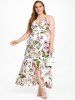 Plus Size & Curve Cottagecore Floral Flounce High Low Maxi Sundress (Adjustable Straps) -  