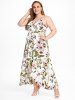 Plus Size & Curve Cottagecore Floral Flounce High Low Maxi Sundress (Adjustable Straps) -  