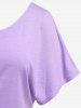 Plus Size Solid Batwing Sleeves T-shirt -  