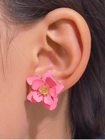 Sweet Layered Petal Floral Stud Earrings