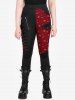 Gothic Harness High Low Tank Top and Mesh Overlay Lace-up Zippered Skinny Pants Outfit -  
