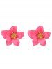 Sweet Layered Petal Floral Stud Earrings -  