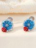 Boucles D'Oreilles Clous Motif Insecte et Fleurs - Multi 