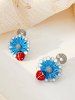 Boucles D'Oreilles Clous Motif Insecte et Fleurs - Multi 