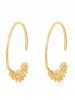 Vintage Wheat Hoop Earrings -  