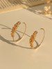 Vintage Wheat Hoop Earrings -  