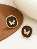 Boucles D'Oreilles en Forme de Papillon en Relief Style Vintage - Noir 