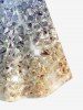 Plus Size Light Beam And Sparkling Sequin Printed Cold Shoulder T-Shirt -  