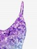 Plus Size Light Beam And Sparkling Sequin Printed Cold Shoulder T-Shirt -  