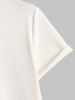 Letter Print Contrast Striped Collar T Shirt -  