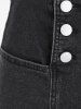 Plus Size & Curve Frayed Double Breasted Denim Biker Shorts -  
