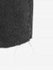Plus Size & Curve Frayed Double Breasted Denim Biker Shorts -  